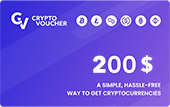 $200 Crypto Voucher gjafakort - fyrir bitcoin og aðra Crypto gjaldmiðla