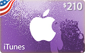 $210 AppStore & iTunes gjafakort - fyrir iTunes Store USA