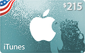 $215 AppStore & iTunes gjafakort - fyrir iTunes Store USA
