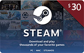 $30 Steam gjafakort - fyrir Steam USA