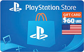 $60 PSN gjafakort- fyrir PlayStation Store USA
